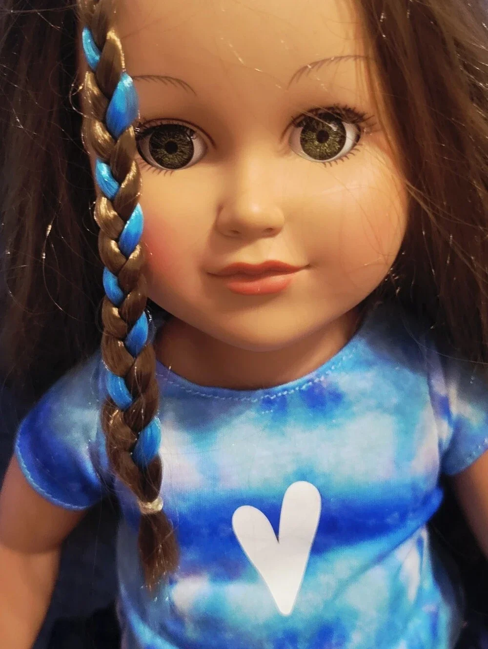 Blue Heart Tie-Dye Doll Outfit - Kids Toys